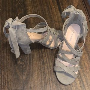 Torrid Strappy Heels with bow tie back 7W